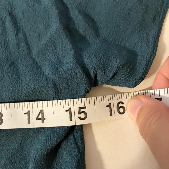 Wilfred Free‎ Button Front Blouse Front Tie Rayon Green Sz XXS Lightweight - Picture 7 of 8